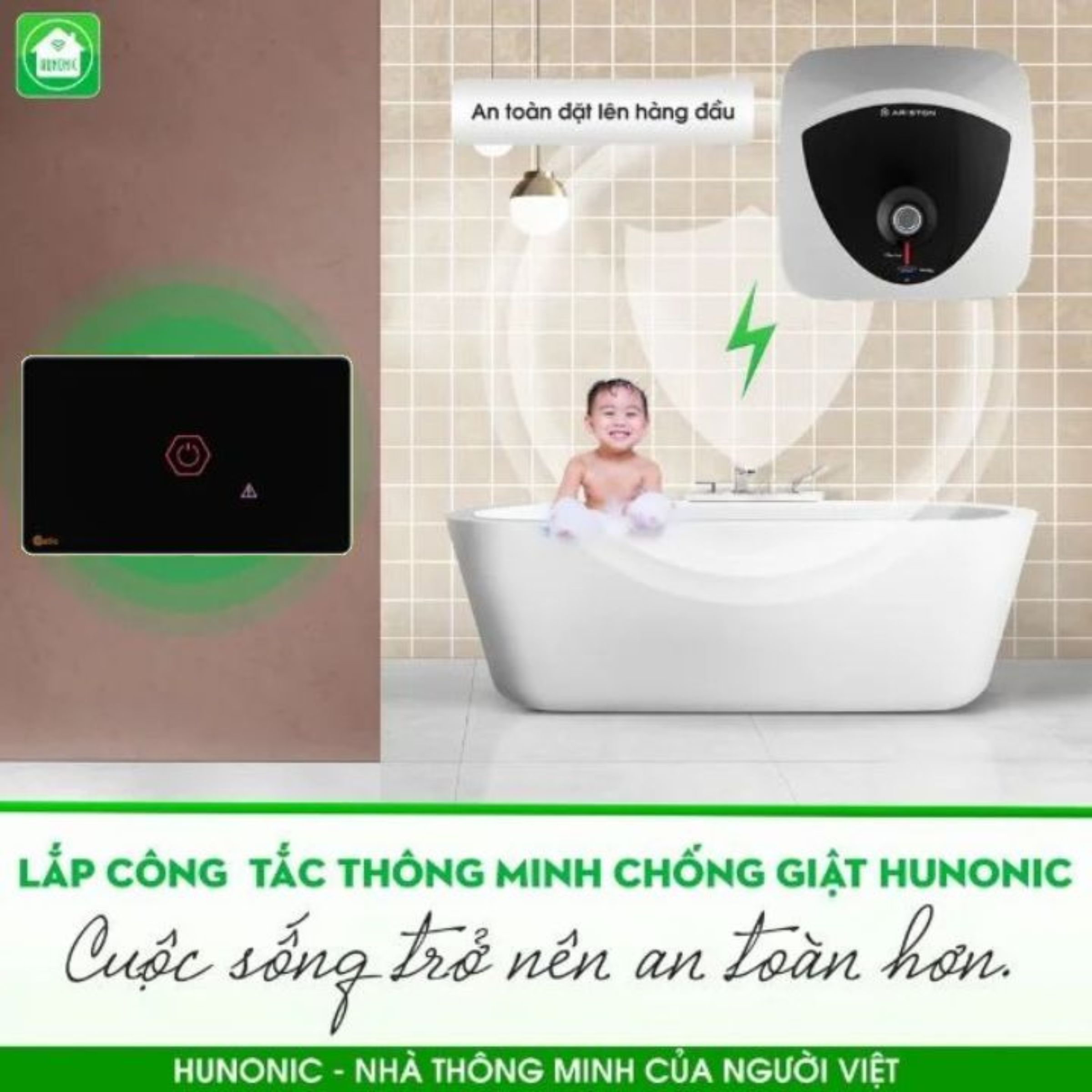 Công tắc chống giật wifi Hunonic Datic , công suất lớn Công tắc chống giật wifi Hunonic Datic , công suất lớn
