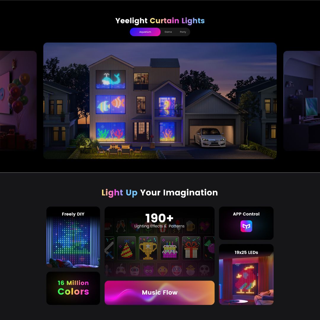 Đèn trang trí rèm cửa Yeelight RGBIC Đèn trang trí rèm cửa Yeelight RGBIC