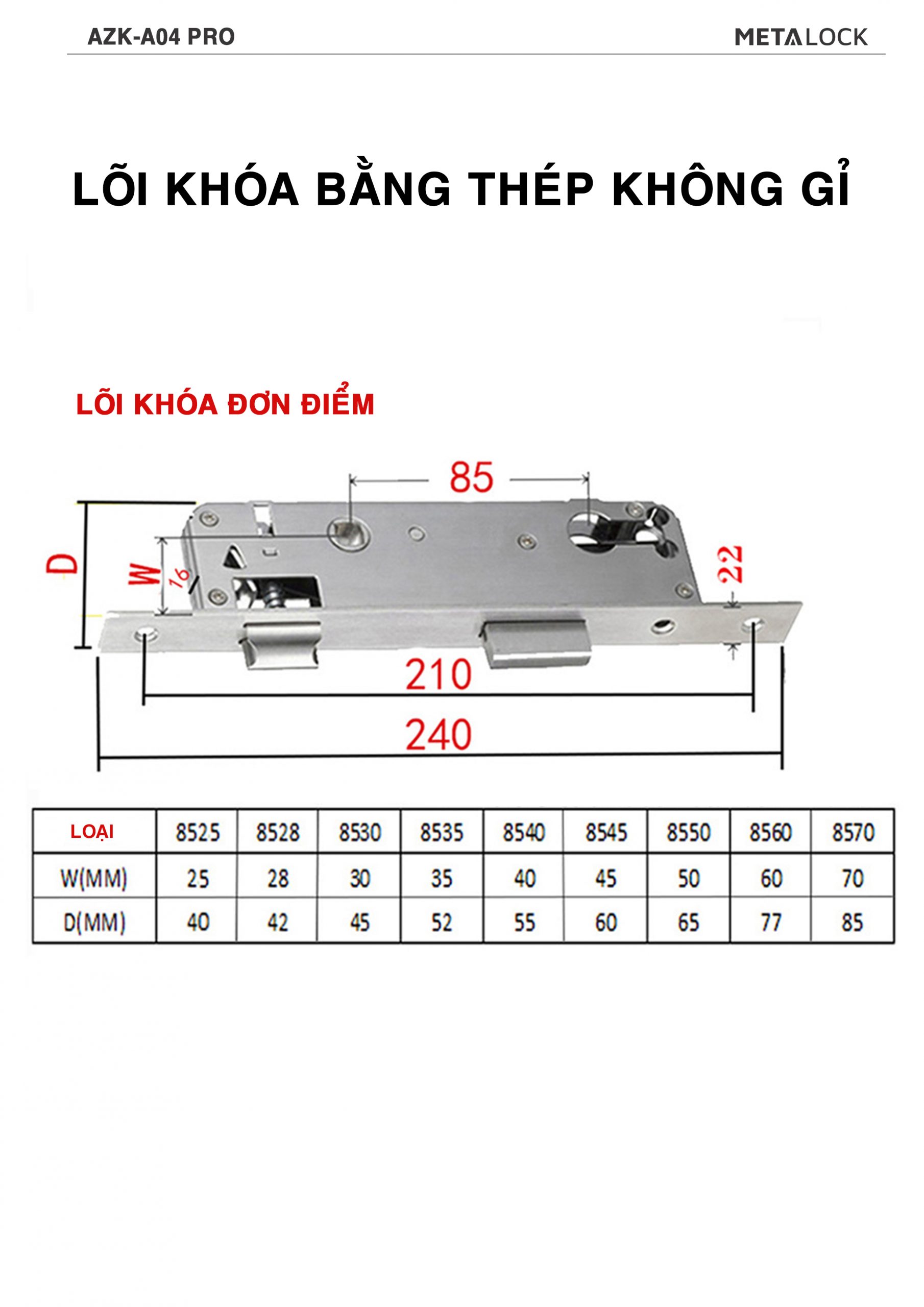 Khóa thông minh nhận diện khuôn mặt Metalock AZK-A04 Pro