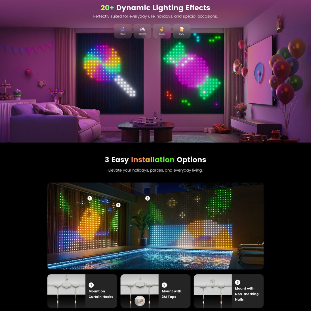 Đèn trang trí rèm cửa Yeelight RGBIC Đèn trang trí rèm cửa Yeelight RGBIC