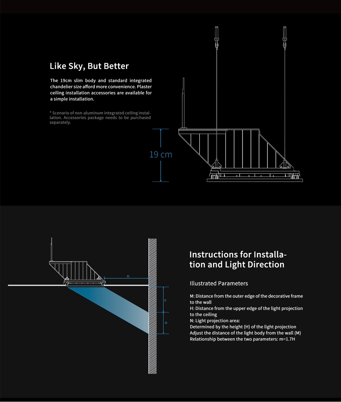 Đèn giếng trời nhân tạo Yeelight Rooflight S2101 85W Đèn giếng trời nhân tạo Yeelight Rooflight S2101 85W