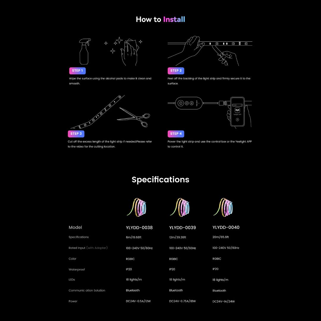 Đèn led dây Yeelight Aurora RGBIC Đèn led dây Yeelight Aurora RGBIC