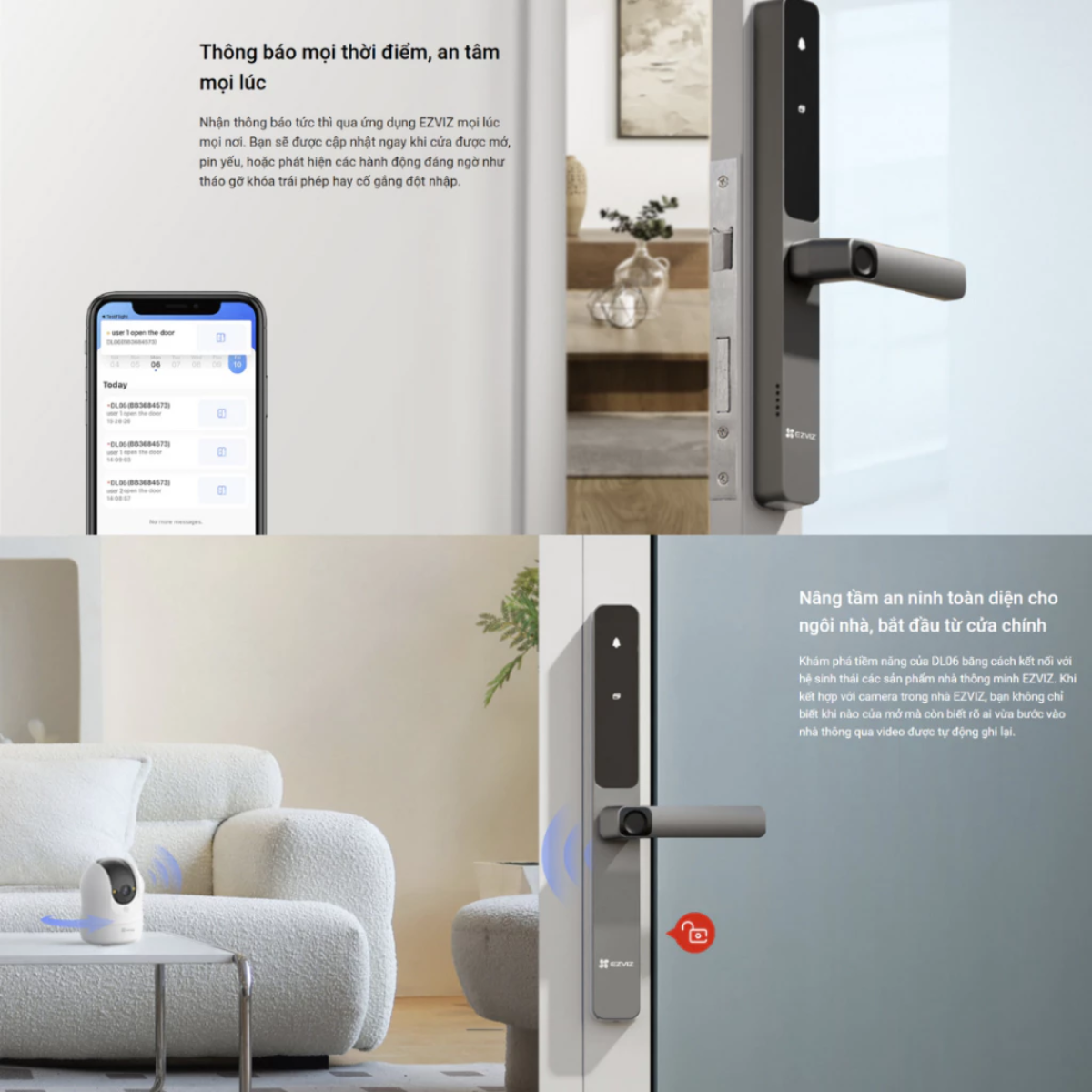 Khóa cửa nhôm thông minh Ezviz CS-DL06 Khóa cửa nhôm thông minh Ezviz CS-DL06