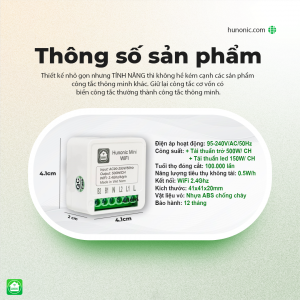 Công tắc thông minh Wifi Hunonic Mini