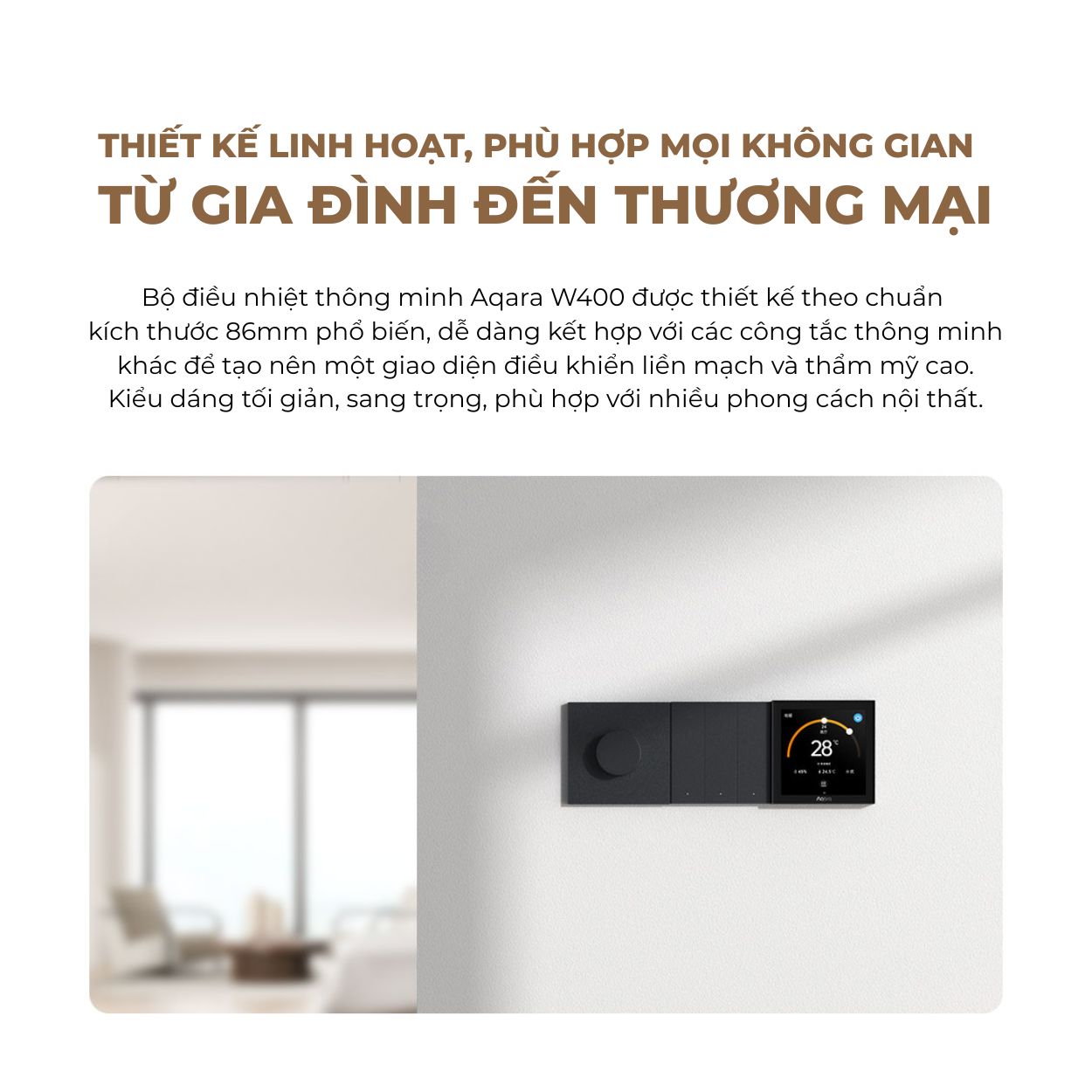 Màn hình điều khiển điều hòa Aqara Thermostat W400 WT-A01D (VRF)