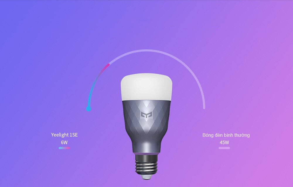 Bóng đèn Yeelight 1SE 16 triệu màu, tiết kiệm điện năng Bóng đèn Yeelight 1SE 16 triệu màu, tiết kiệm điện năng