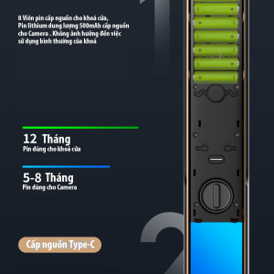 Khoá vân tay thông minh Xiaomi Lockin S50F Face ID bản quốc tế
