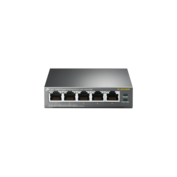 Switch Để bàn Gigabit 5 cổng với 4 cổng PoE TL-SG1005P Switch Để bàn Gigabit 5 cổng với 4 cổng PoE TL-SG1005P